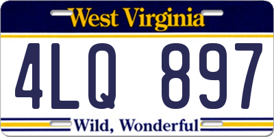 WV license plate 4LQ897