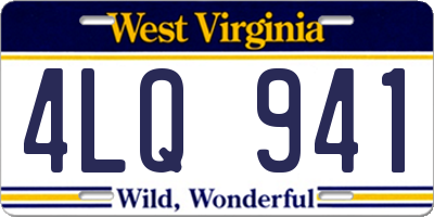 WV license plate 4LQ941