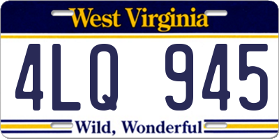 WV license plate 4LQ945