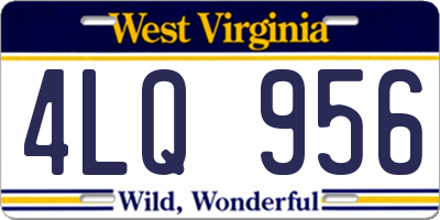 WV license plate 4LQ956