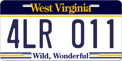 WV license plate 4LR011