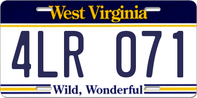 WV license plate 4LR071