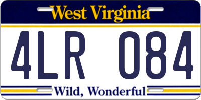 WV license plate 4LR084