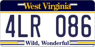 WV license plate 4LR086