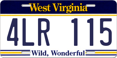 WV license plate 4LR115