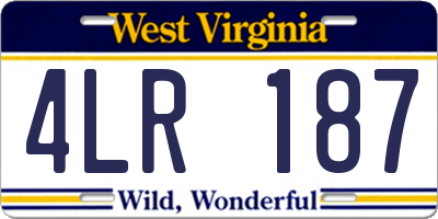 WV license plate 4LR187