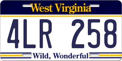 WV license plate 4LR258
