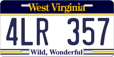 WV license plate 4LR357