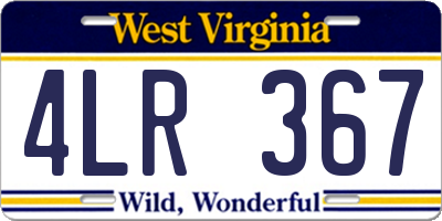 WV license plate 4LR367
