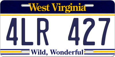 WV license plate 4LR427
