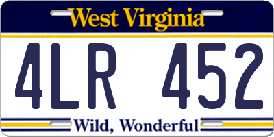 WV license plate 4LR452