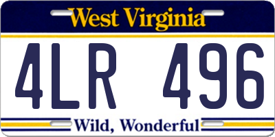 WV license plate 4LR496