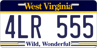 WV license plate 4LR555