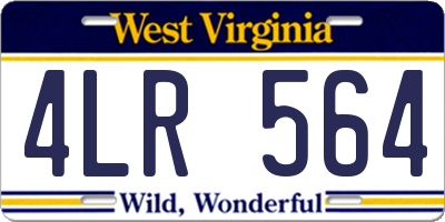 WV license plate 4LR564