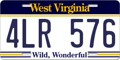 WV license plate 4LR576