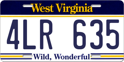 WV license plate 4LR635