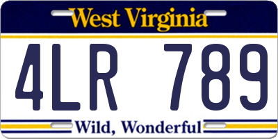 WV license plate 4LR789