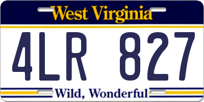 WV license plate 4LR827