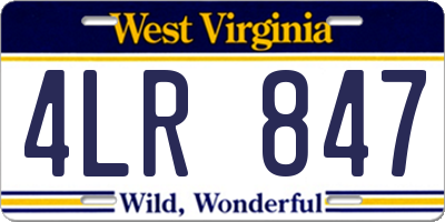 WV license plate 4LR847