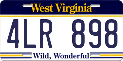 WV license plate 4LR898
