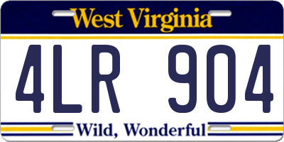 WV license plate 4LR904