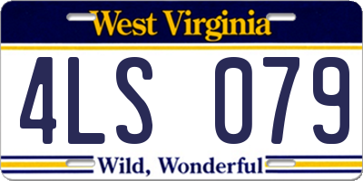 WV license plate 4LS079