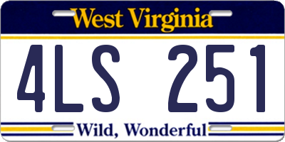 WV license plate 4LS251
