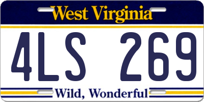WV license plate 4LS269