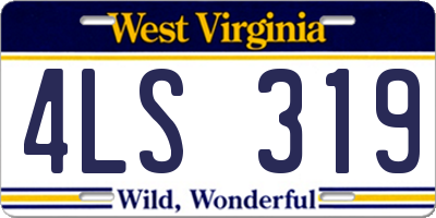 WV license plate 4LS319