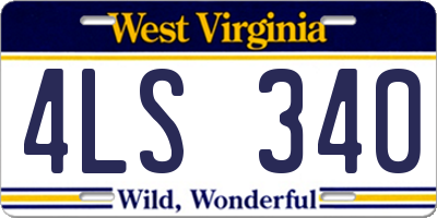 WV license plate 4LS340