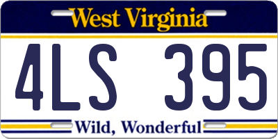 WV license plate 4LS395