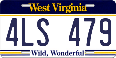 WV license plate 4LS479