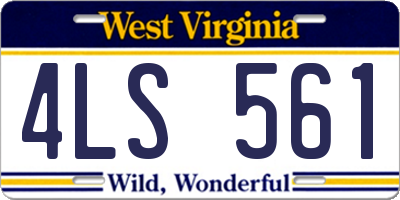 WV license plate 4LS561