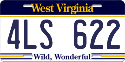 WV license plate 4LS622