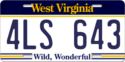 WV license plate 4LS643