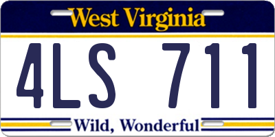 WV license plate 4LS711