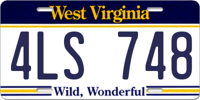 WV license plate 4LS748