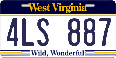 WV license plate 4LS887