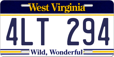 WV license plate 4LT294