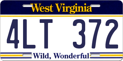 WV license plate 4LT372