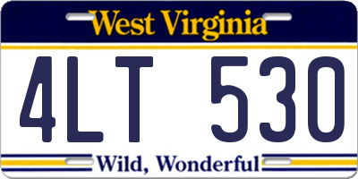 WV license plate 4LT530