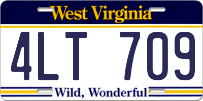 WV license plate 4LT709