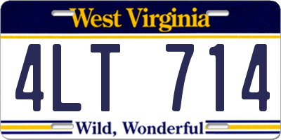 WV license plate 4LT714