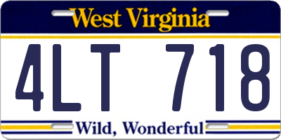 WV license plate 4LT718