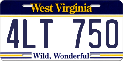 WV license plate 4LT750