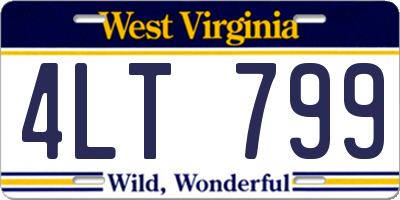 WV license plate 4LT799