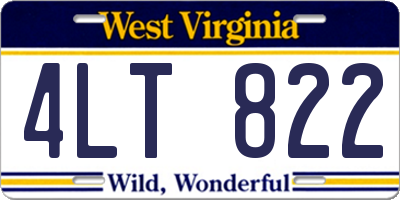 WV license plate 4LT822
