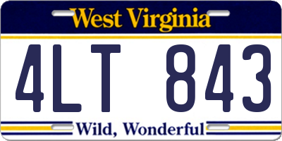 WV license plate 4LT843