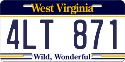 WV license plate 4LT871