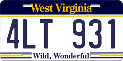 WV license plate 4LT931